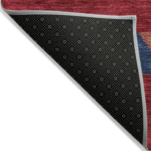 HomeRoots 5' Southwestern Area Rug – Bold Red, White & Navy Blue Geometric Design for Indoor & Outdoor Use 8' X 10' 613948