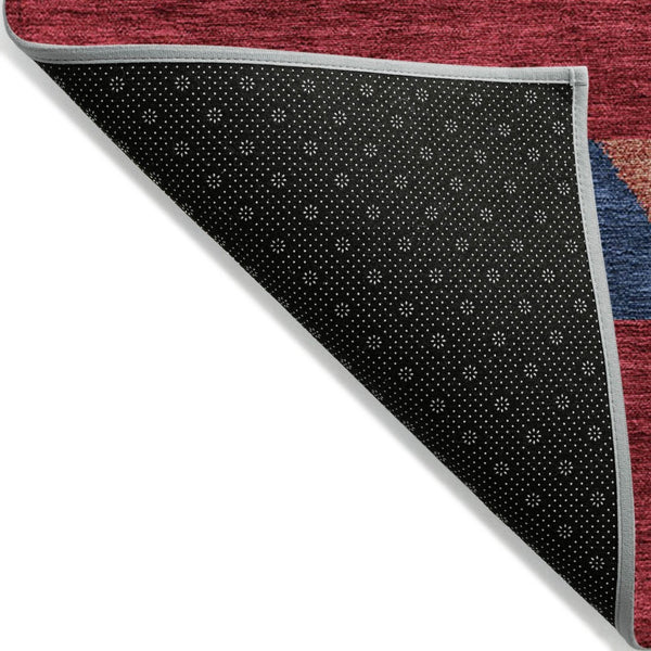 HomeRoots 5' Southwestern Area Rug – Bold Red, White & Navy Blue Geometric Design for Indoor & Outdoor Use 10' X 14' 613950