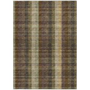 HomeRoots 5' Stylish Brown Taupe and Plum Plaid Area Rug - Durable, Washable, Perfect for Indoor & Outdoor Use 5' X 8' 613958