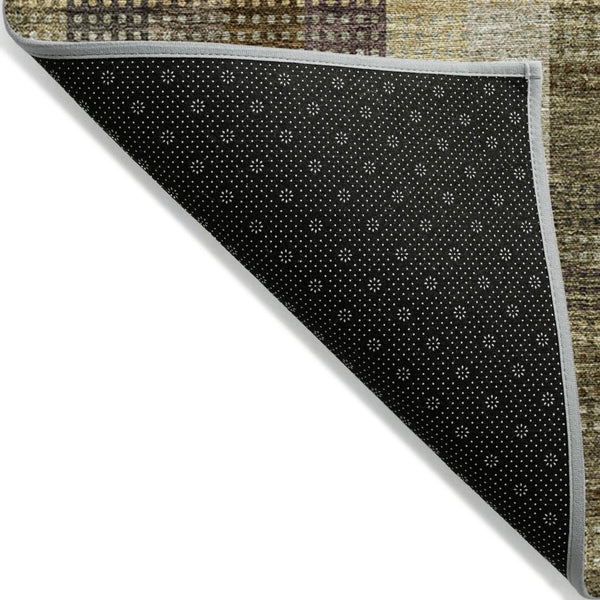 HomeRoots 5' Stylish Brown Taupe and Plum Plaid Area Rug - Durable, Washable, Perfect for Indoor & Outdoor Use 8' X 10' 613960