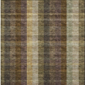 HomeRoots 5' Stylish Brown Taupe and Plum Plaid Area Rug - Durable, Washable, Perfect for Indoor & Outdoor Use 8' X 10' 613960