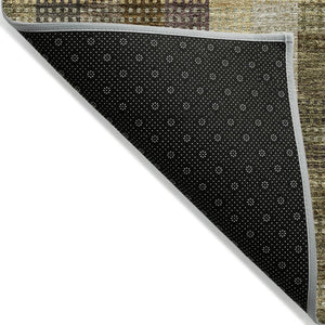 HomeRoots 5' Stylish Brown Taupe and Plum Plaid Area Rug - Durable, Washable, Perfect for Indoor & Outdoor Use 9' X 12' 613961