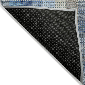 HomeRoots 5' Stylish Denim Blue Plaid Washable Area Rug - Durable Indoor/Outdoor Design for High-Traffic Spaces 9' X 12' 613967