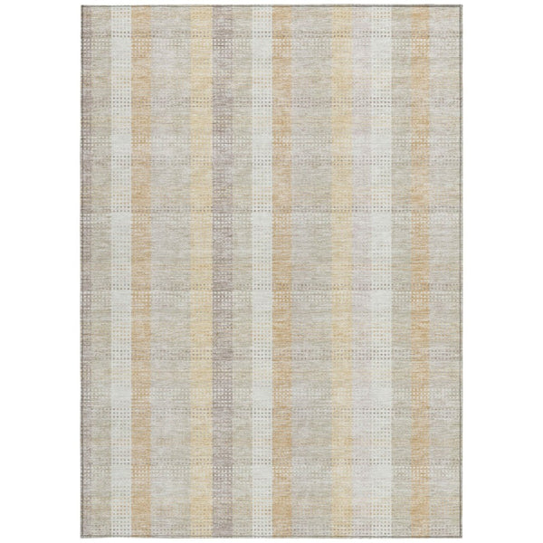 HomeRoots 5' Classic Plaid Indoor Outdoor Area Rug in Ivory Beige and Tan - Durable, Washable, Versatile Design 8' X 10' 613972