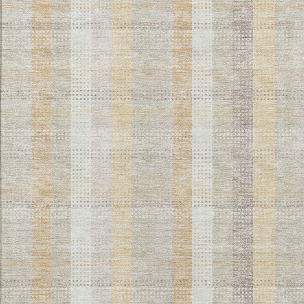 HomeRoots 5' Classic Plaid Indoor Outdoor Area Rug in Ivory Beige and Tan - Durable, Washable, Versatile Design 9' X 12' 613973