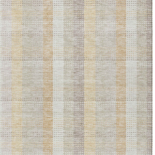 HomeRoots 5' Classic Plaid Indoor Outdoor Area Rug in Ivory Beige and Tan - Durable, Washable, Versatile Design 10' X 14' 613974