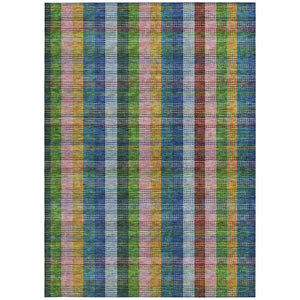HomeRoots 5' Timeless Navy Blue Pink and Sage Plaid Washable Area Rug for Indoor or Outdoor Durability & Style 8' X 10' 613978
