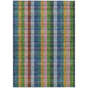 HomeRoots 5' Timeless Navy Blue Pink and Sage Plaid Washable Area Rug for Indoor or Outdoor Durability & Style 10' X 14' 613980
