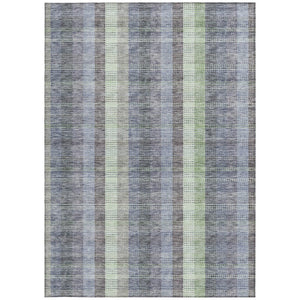 HomeRoots 5' Stylish Pewter Gray and Mint Green Plaid Washable Area Rug for Indoor and Outdoor Spaces 9' X 12' 613997