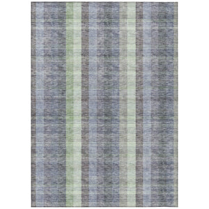 HomeRoots 5' Stylish Pewter Gray and Mint Green Plaid Washable Area Rug for Indoor and Outdoor Spaces 10' X 14' 613998