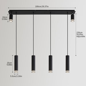 English Elm Angelina 6-Light Matte Black Pendant - Modern Kitchen Island Fixture For Stylish Task Lighting T3177P283998