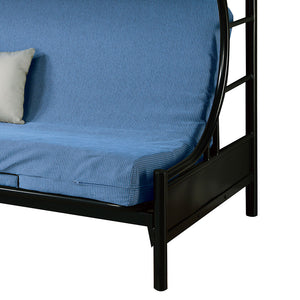 English Elm Kenston Twin/Futon Bunk Bed Metal Frame Black — Space-Saving Twin Over Full Sofa Converts to Bed B062P340725
