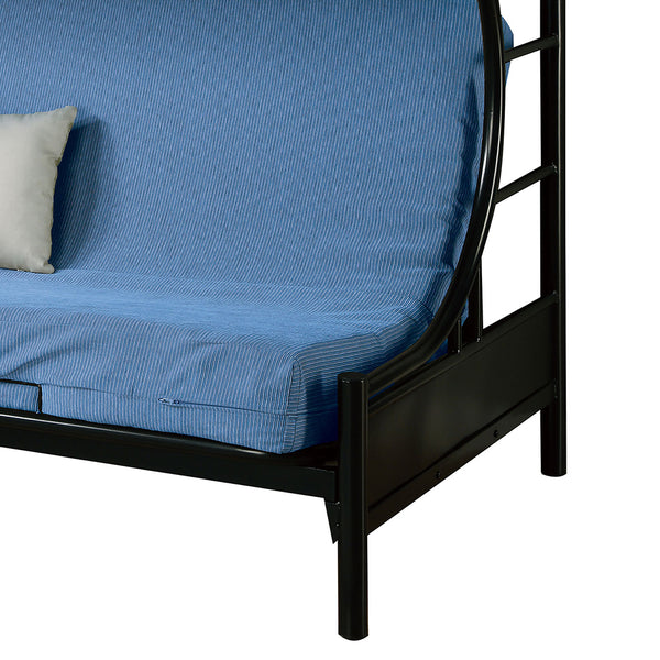 English Elm Kenston Twin/Futon Bunk Bed Metal Frame Black — Space-Saving Twin Over Full Sofa Converts to Bed B062P340725