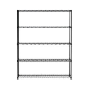 Hearth and Haven Yoke Five Layer Storage Rack with Wheels and Metal Frame, Black W1668P162573