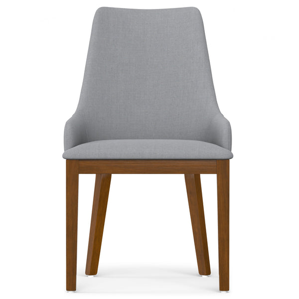 English Elm Stephanie Upholstered Dining Chair Set of 2 with Ergonomic Backrest, Solid Wood Legs, Compact Design Grey B136P266915