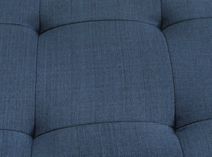 English Elm Wallace & Bay - Blue Mid-Century Loveseat in Navy Peacock Fabric — Stylish 2-Seater, Easy-Care, Compact 65.3"W Sofa B361P384454