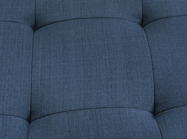 English Elm Wallace & Bay - Blue Mid-Century Loveseat in Navy Peacock Fabric — Stylish 2-Seater, Easy-Care, Compact 65.3"W Sofa B361P384454