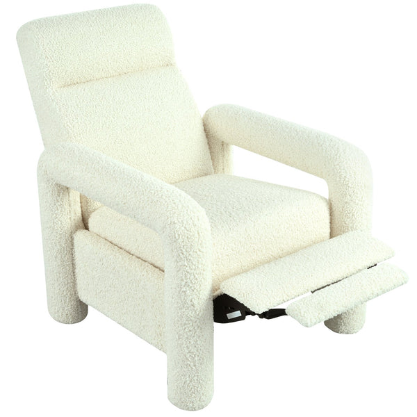 English Elm Christopher Knight Home® - 31.25" Push Back Recliner Plush Teddy Fleece Upholstered Armchair with Foam & Pocket Springs Comfort 90–120–150° Adjustments Beige N763P212864A