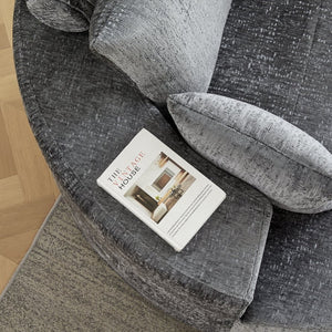 English Elm 55''l 55'l Chenille Swivel Lounge Chair Plush Foam Fill 360 Rotation Modern Living Room Grey W834S00641