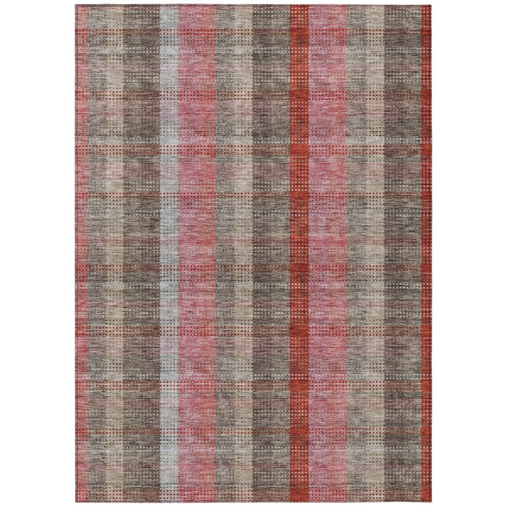 HomeRoots 5' Classic Plaid Washable Area Rug for Indoor and Outdoor Use - Durable, Stylish, Easy Care Design 5' X 8' 614000