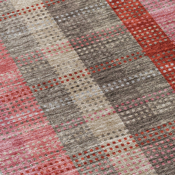 HomeRoots 5' Classic Plaid Washable Area Rug for Indoor and Outdoor Use - Durable, Stylish, Easy Care Design 8' Round 614001