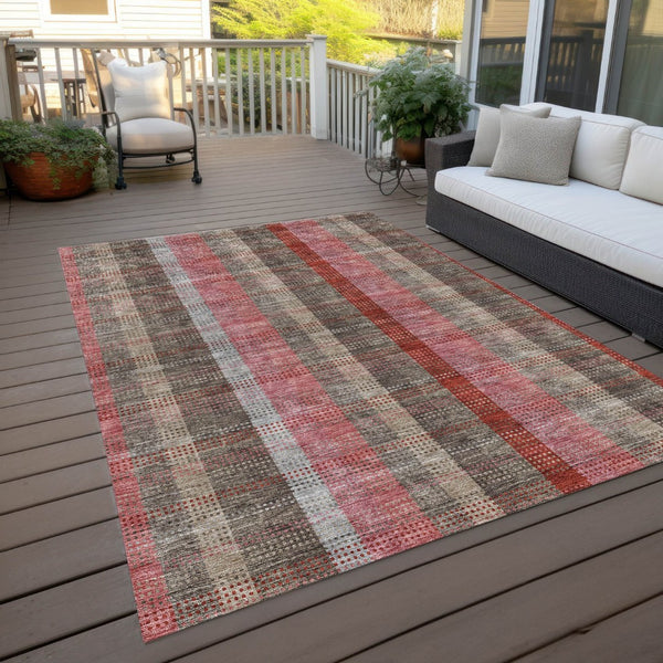HomeRoots 5' Classic Plaid Washable Area Rug for Indoor and Outdoor Use - Durable, Stylish, Easy Care Design 8' X 10' 614002