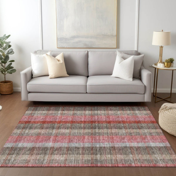 HomeRoots 5' Classic Plaid Washable Area Rug for Indoor and Outdoor Use - Durable, Stylish, Easy Care Design 8' X 10' 614002