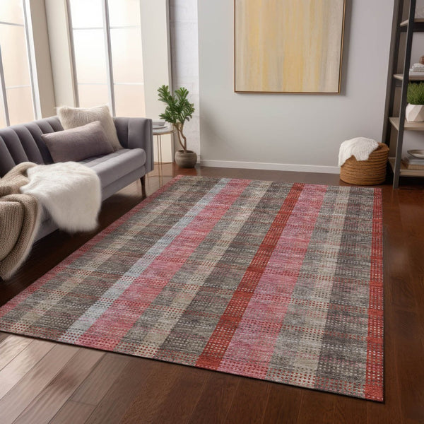 HomeRoots 5' Classic Plaid Washable Area Rug for Indoor and Outdoor Use - Durable, Stylish, Easy Care Design 8' X 10' 614002