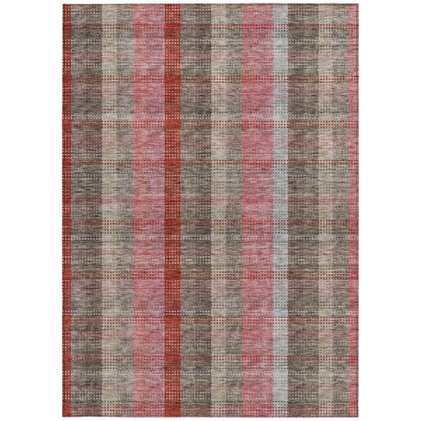 HomeRoots 5' Classic Plaid Washable Area Rug for Indoor and Outdoor Use - Durable, Stylish, Easy Care Design 9' X 12' 614003