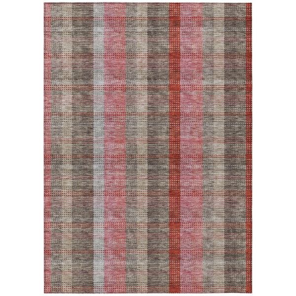 HomeRoots 5' Classic Plaid Washable Area Rug for Indoor and Outdoor Use - Durable, Stylish, Easy Care Design 9' X 12' 614003