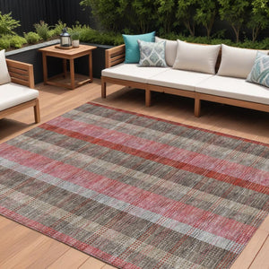 HomeRoots 5' Classic Plaid Washable Area Rug for Indoor and Outdoor Use - Durable, Stylish, Easy Care Design 10' X 14' 614004