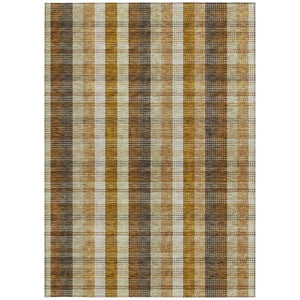 HomeRoots 5' Classic Plaid Rug in Wheat, Ivory & Brown – Durable, Washable Area Rug for Indoor & Outdoor Use 5' X 8' 614024