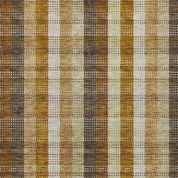 HomeRoots 5' Classic Plaid Rug in Wheat, Ivory & Brown – Durable, Washable Area Rug for Indoor & Outdoor Use 8' X 10' 614026