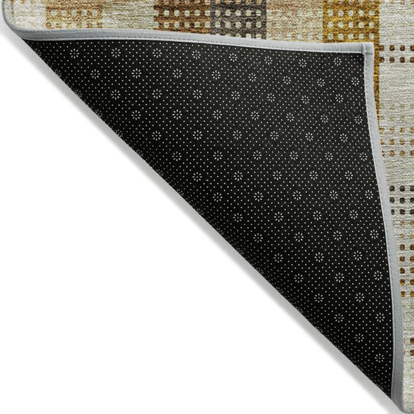 HomeRoots 9' X 12' Wheat Plaid Indoor Outdoor Area Rug - Stain-Resistant, Washable, Durable & Stylish Design 614027