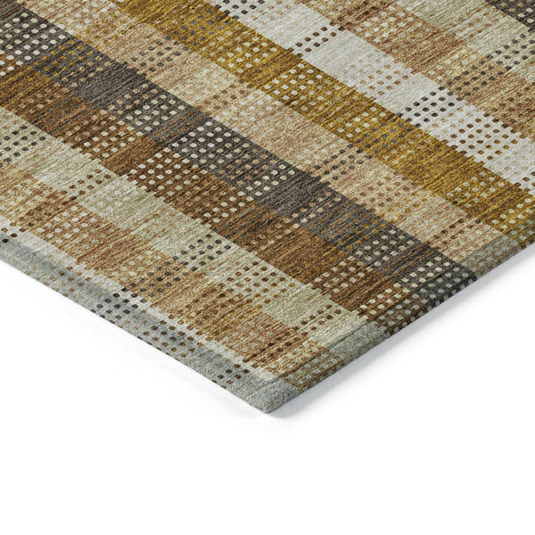 HomeRoots 9' X 12' Wheat Plaid Indoor Outdoor Area Rug - Stain-Resistant, Washable, Durable & Stylish Design 614027