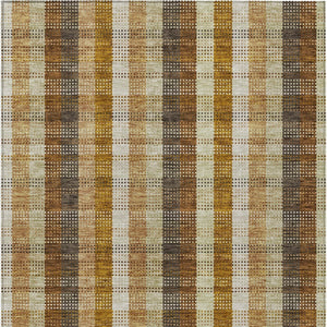 HomeRoots 5' Classic Plaid Rug in Wheat, Ivory & Brown – Durable, Washable Area Rug for Indoor & Outdoor Use 10' X 14' 614028