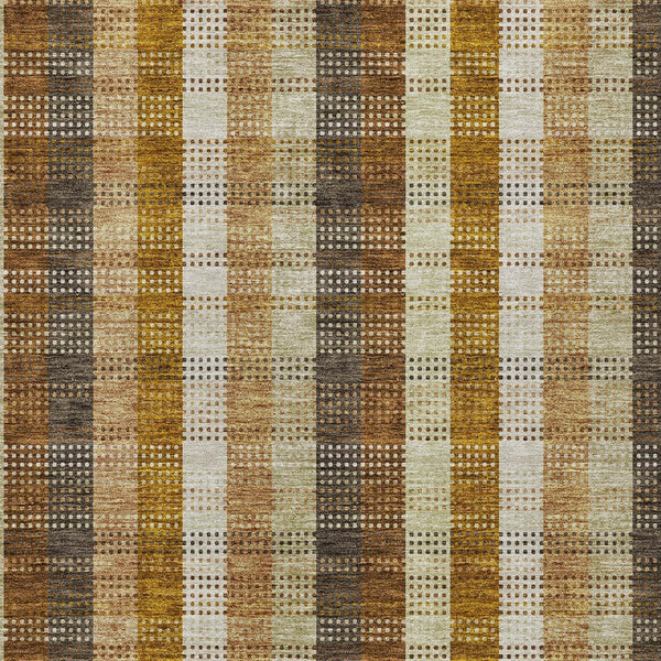 HomeRoots 5' Classic Plaid Rug in Wheat, Ivory & Brown – Durable, Washable Area Rug for Indoor & Outdoor Use 10' X 14' 614028