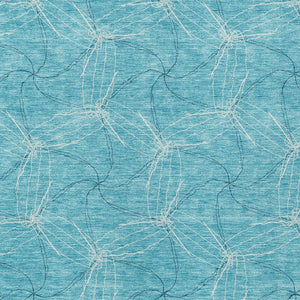HomeRoots 5' Aqua and Ivory Geometric Area Rug - Durable, Washable Indoor/Outdoor Design for High-Traffic Spaces 5' X 8' 614048