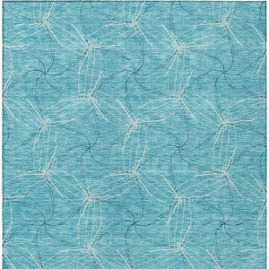 HomeRoots 5' Aqua and Ivory Geometric Area Rug - Durable, Washable Indoor/Outdoor Design for High-Traffic Spaces 8' X 10' 614050
