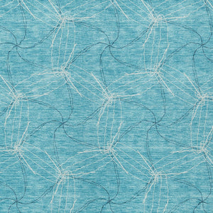 HomeRoots 5' Aqua and Ivory Geometric Area Rug - Durable, Washable Indoor/Outdoor Design for High-Traffic Spaces 8' X 10' 614050