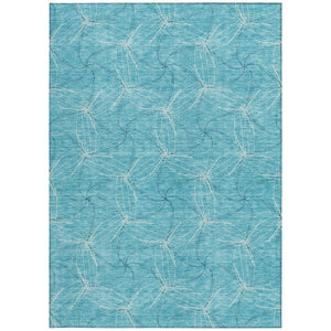 HomeRoots 5' Aqua and Ivory Geometric Area Rug - Durable, Washable Indoor/Outdoor Design for High-Traffic Spaces 9' X 12' 614051