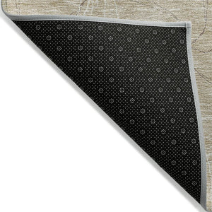HomeRoots 5' Beige and Ivory Geometric Indoor Outdoor Rug - Stylish, Durable, Machine Washable for All Spaces 5' X 8' 614054