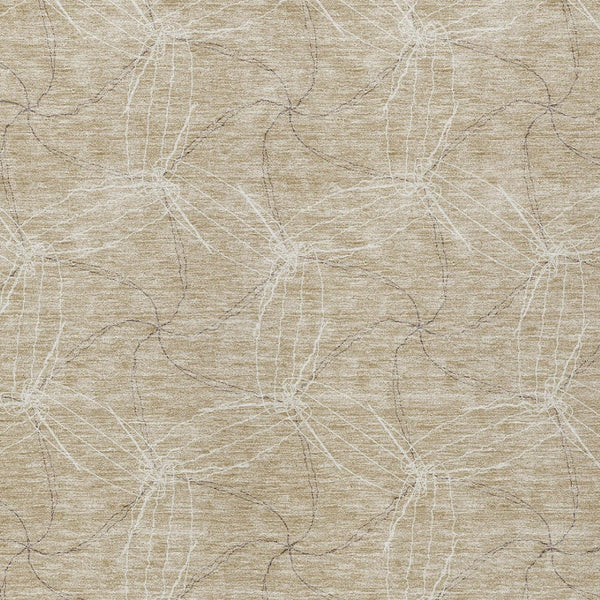 HomeRoots 5' Beige and Ivory Geometric Indoor Outdoor Rug - Stylish, Durable, Machine Washable for All Spaces 5' X 8' 614054