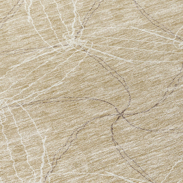 HomeRoots 5' Beige and Ivory Geometric Indoor Outdoor Rug - Stylish, Durable, Machine Washable for All Spaces 8' Round 614055