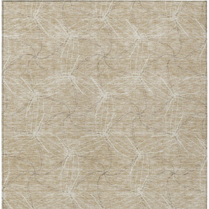 HomeRoots 5' Beige and Ivory Geometric Indoor Outdoor Rug - Stylish, Durable, Machine Washable for All Spaces 8' X 10' 614056