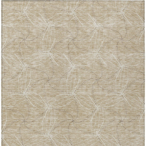 HomeRoots 5' Beige and Ivory Geometric Indoor Outdoor Rug - Stylish, Durable, Machine Washable for All Spaces 8' X 10' 614056