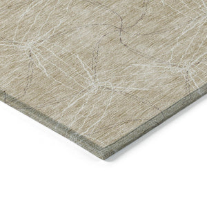 HomeRoots 5' Beige and Ivory Geometric Indoor Outdoor Rug - Stylish, Durable, Machine Washable for All Spaces 9' X 12' 614057