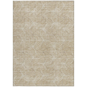 HomeRoots 5' Beige and Ivory Geometric Indoor Outdoor Rug - Stylish, Durable, Machine Washable for All Spaces 10' X 14' 614058