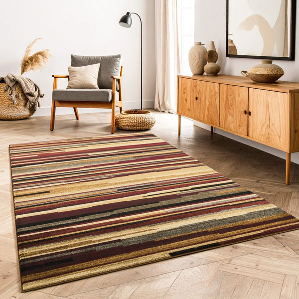 English Elm Bristol Multi-tone Geometric Area Rug Low Pile Neutral Living Room Floor Accent B186P452303