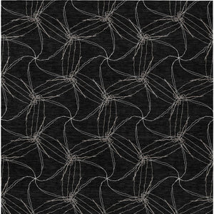 HomeRoots 5' Black and Ivory Geometric Area Rug - Stylish, Washable, Durable for Indoor and Outdoor Use 5' X 8' 614060